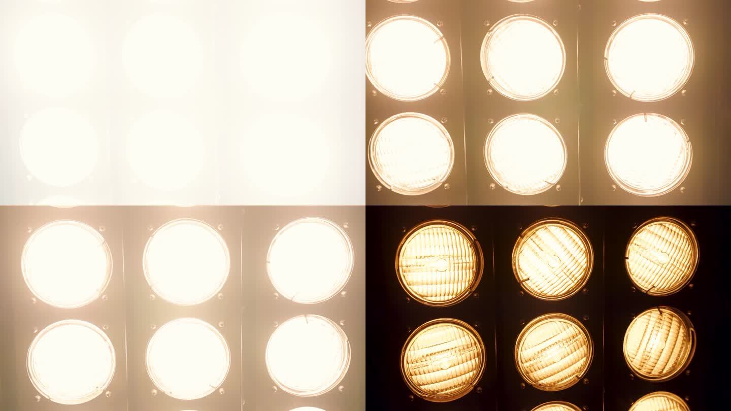 -专业的照明设备-从右到左拍摄-灯光打开和关闭-特写镜头