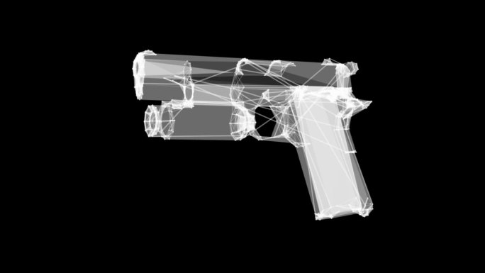 全息HUD动画手枪视频片段，适合在HUD和科幻项目中使用