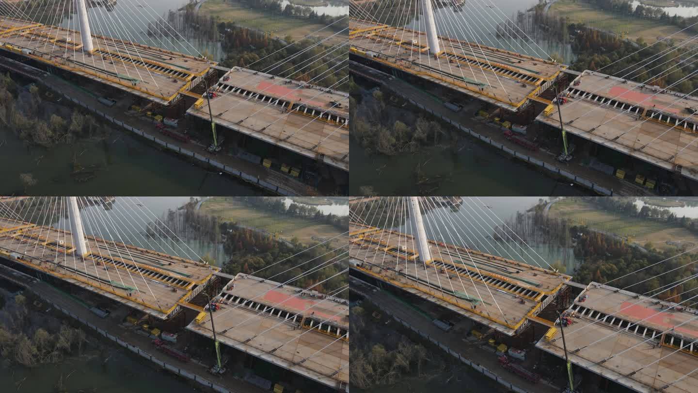 西安沣河沣邑大桥在建建设中大桥18