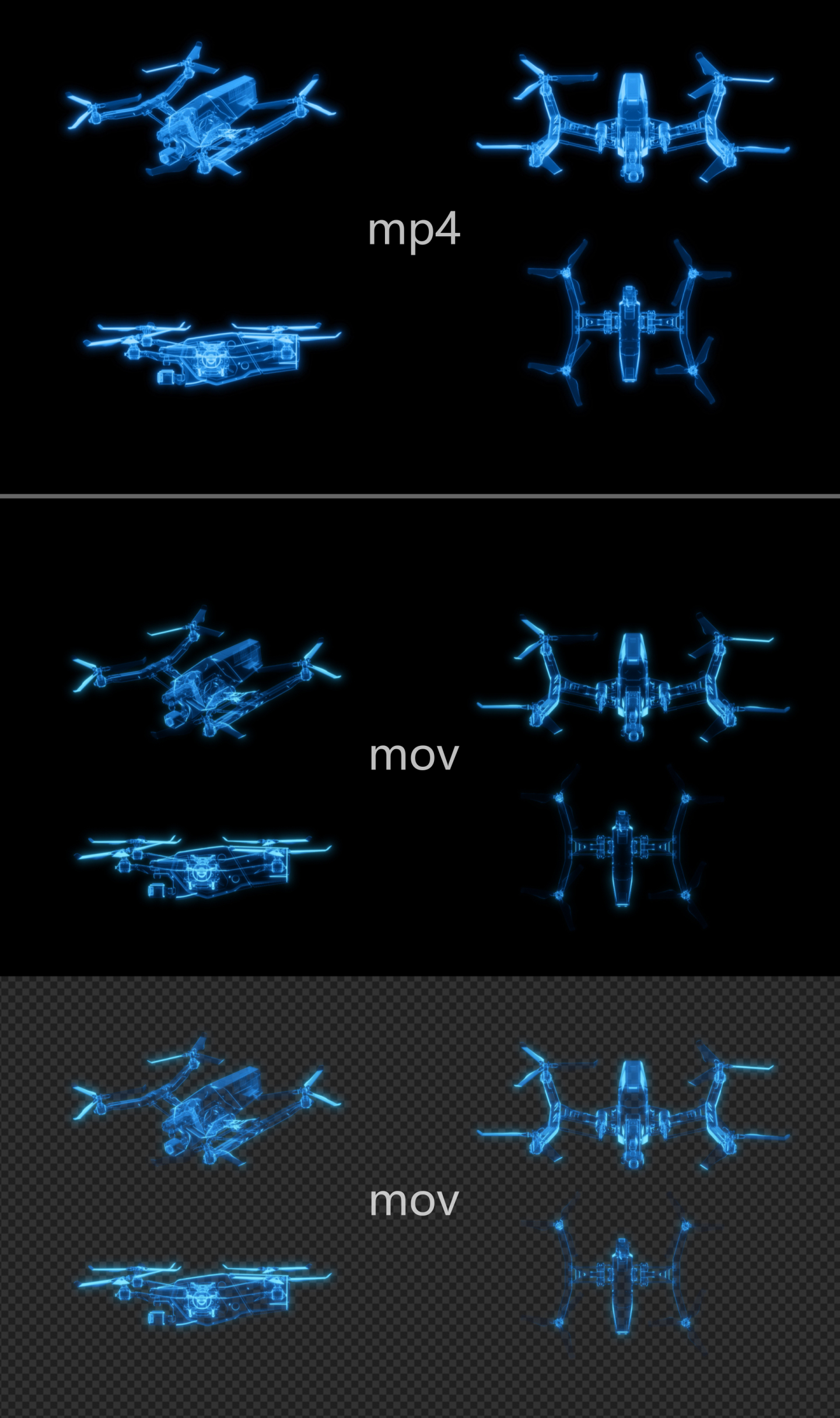 无人机循环飞行带通道4个角度
