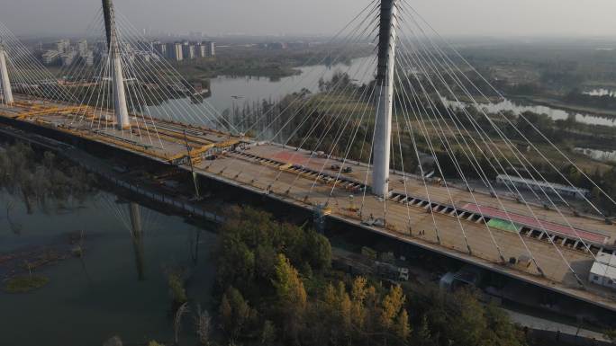 西安沣河沣邑大桥在建建设中大桥4