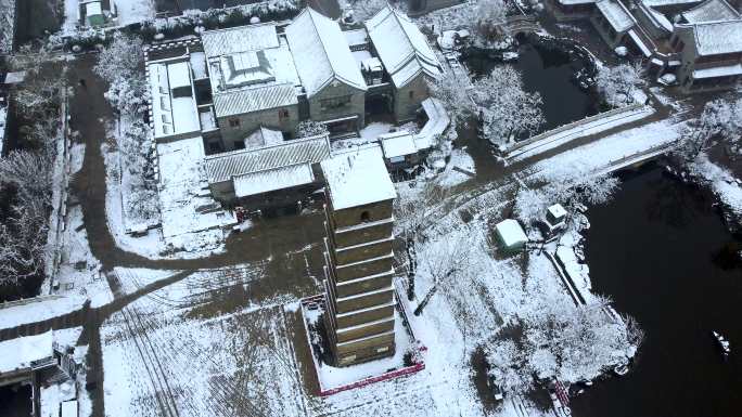 4K | 洛阳城市洛邑古城雪景