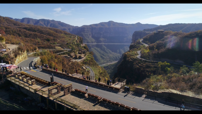 航拍太行大峡谷核心景区一组