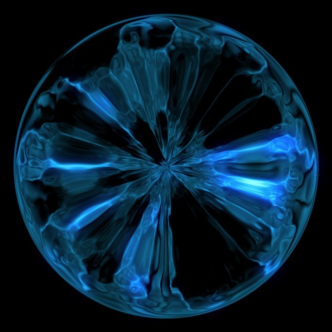 蓝色魔法能量球循环