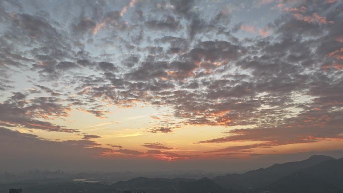 天空火烧云日落晚霞延时