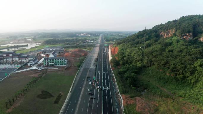 高速公路建设工地航拍