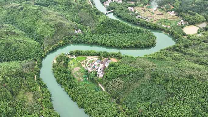 广宁古水河 青山绿水 竹林茂盛