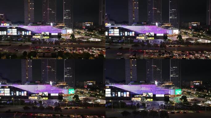 东莞国贸中心夜景航拍