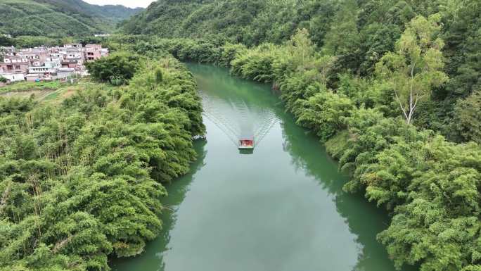 广宁古水河 竹林 青山 绿水 山水画卷