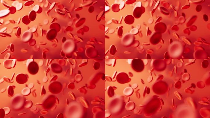 血液和红细胞，3d渲染。