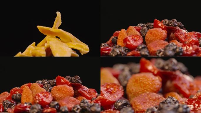 干果蜜饯 特写实拍 水果拼盘 芒果 草莓
