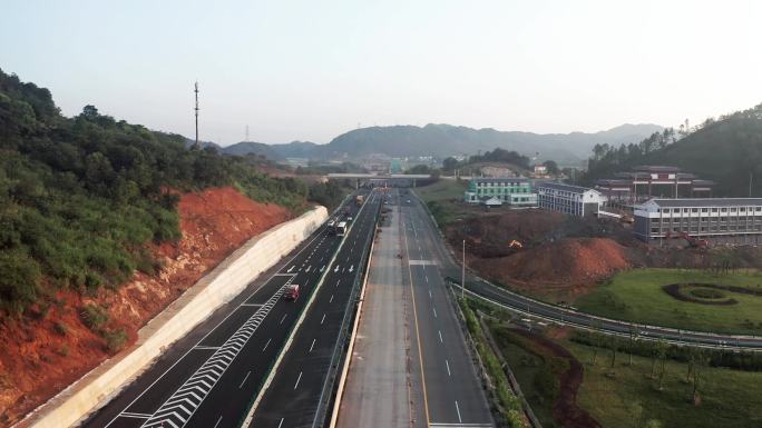 高速公路建设工地航拍