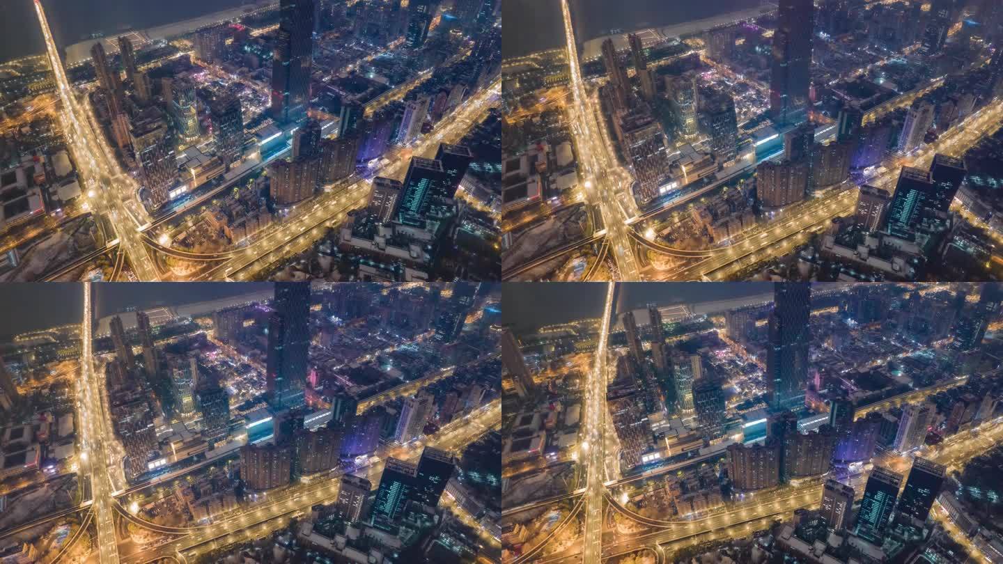 【原创4K】武汉航拍 市中心 汉口 夜景