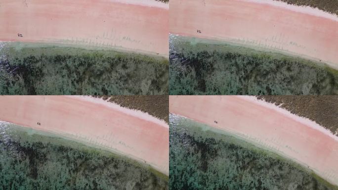 印尼科莫多国家公园粉色海滩的航拍照片