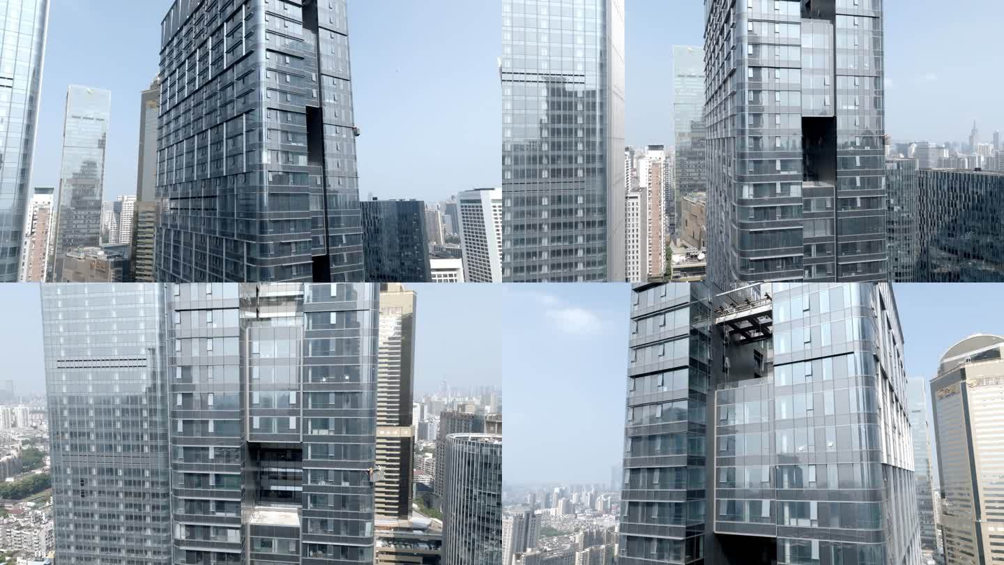 南京新街口建筑群高楼大厦4K