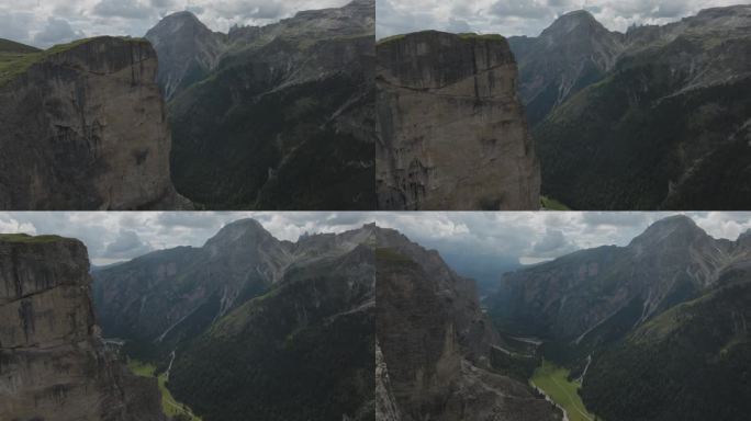 鸟瞰加迪纳山谷山脉，南蒂罗尔，特伦蒂诺，意大利。