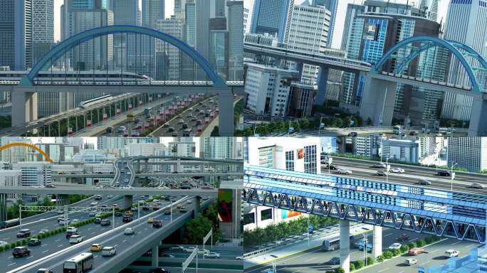 城市车流经济社会发展建设立体交通交通强