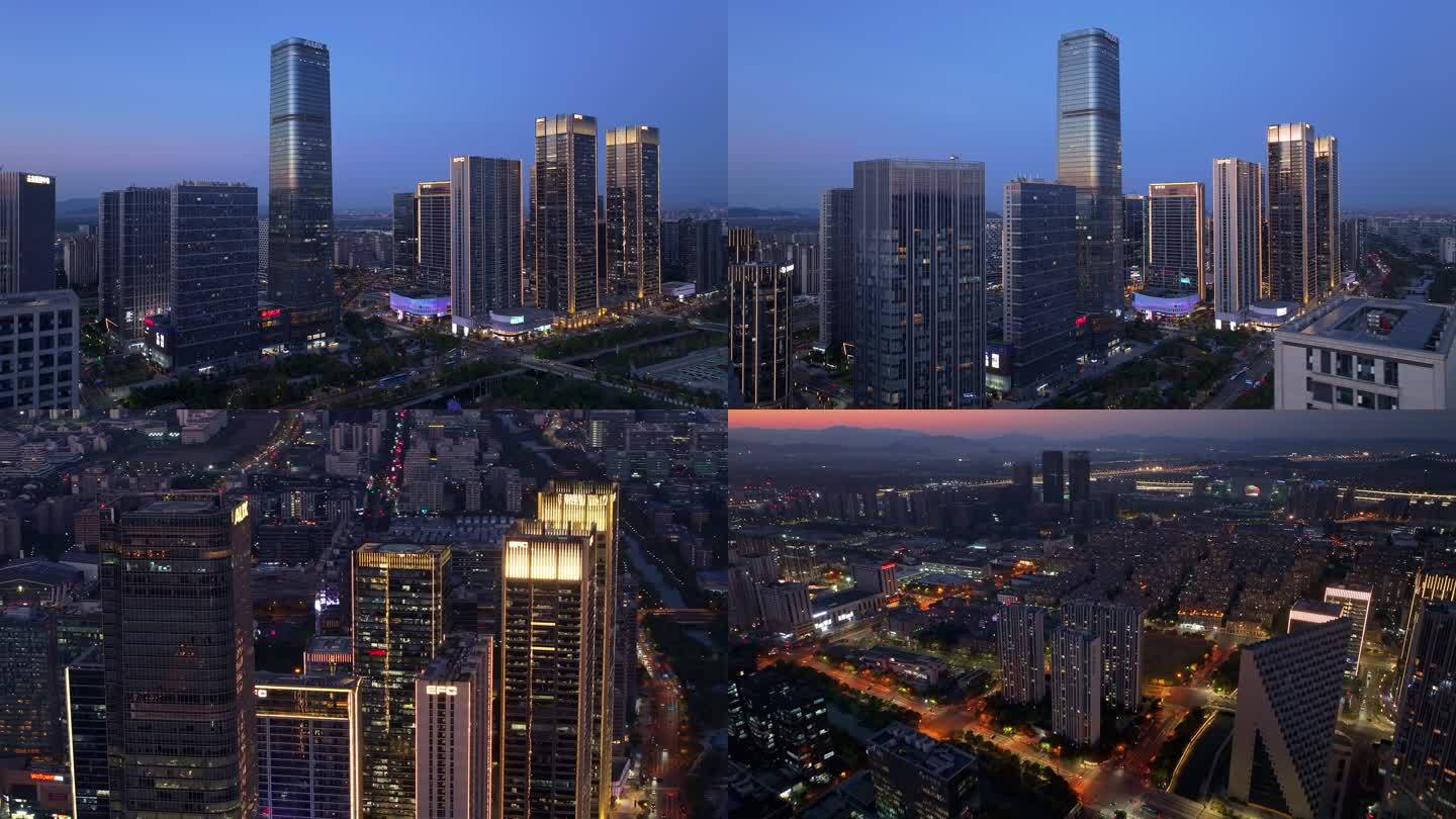 杭州未来科技城质感夜景航拍合集