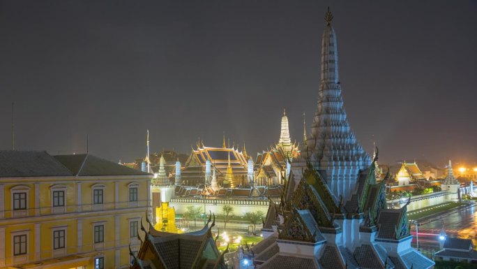 翠玉佛寺鸟瞰图，翠玉佛寺是泰国曼谷最著名的地标