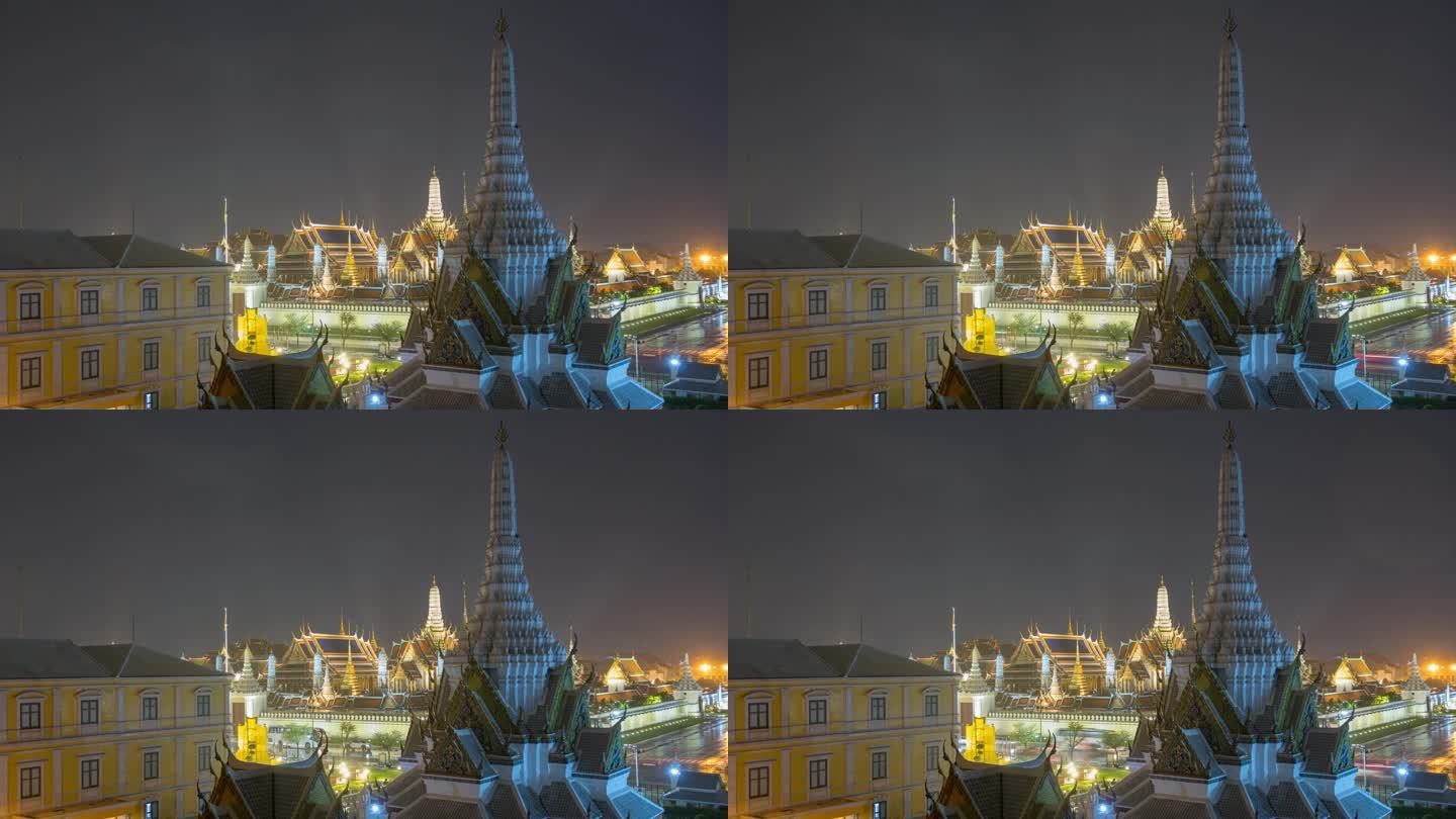 翠玉佛寺鸟瞰图，翠玉佛寺是泰国曼谷最著名的地标