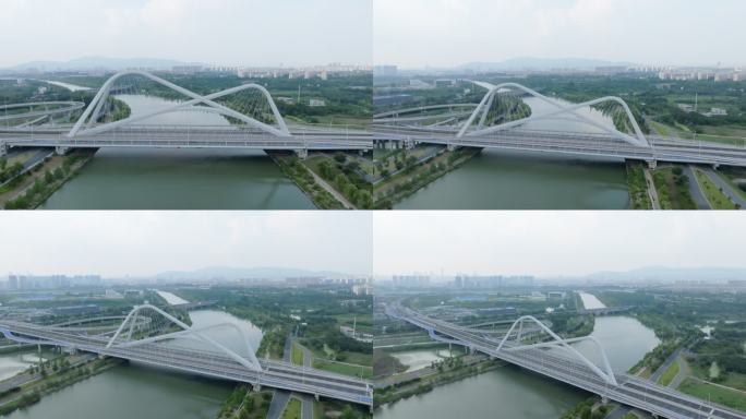 南京秦淮湾大桥4k航拍