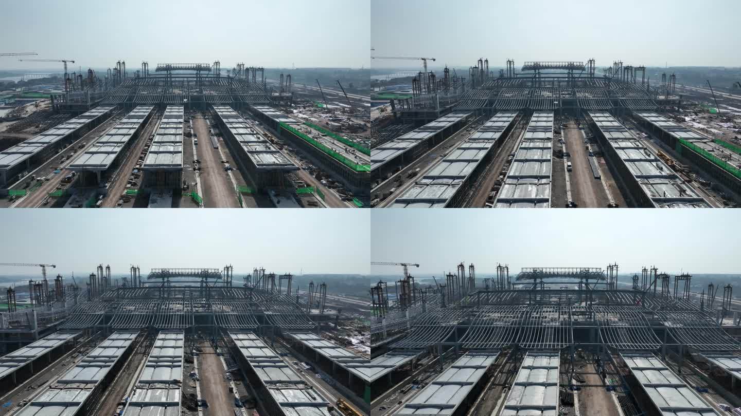 沪渝蓉高铁建设湖北荆门段西客站工地