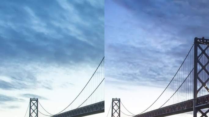 旧金山海湾大桥的夜景
