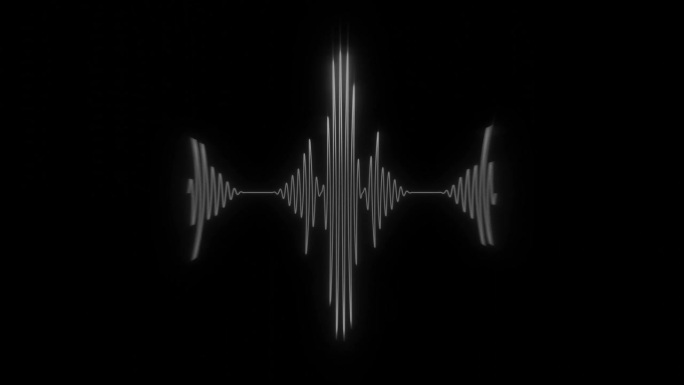 音频波形。抽象的音乐波动振荡。未来的声波可视化。合成音乐技术样本。调整打印。扭曲的频率。黑色背景的4