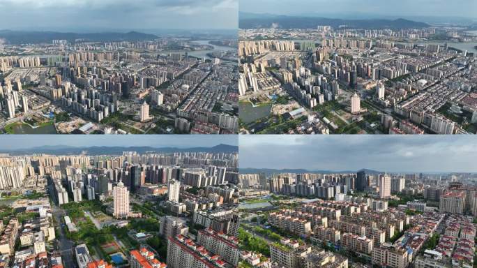 广东河源源城区城市大景4K航拍