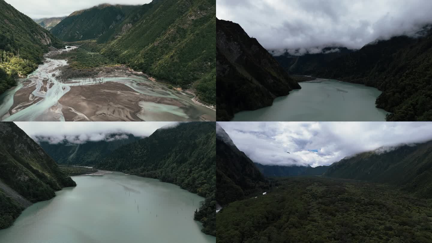 四川甘孜贡嘎雪山下草科乡巴王海航拍