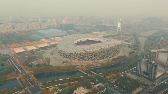 鸟巢水立方北京航拍北辰集团地标建筑北四环