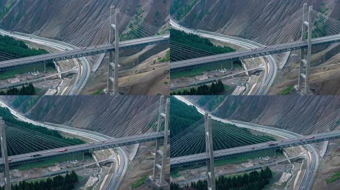 航拍果子沟大桥