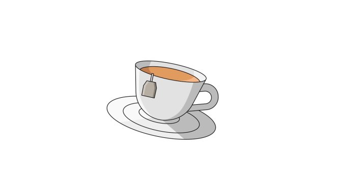 一杯茶图标的动画视频