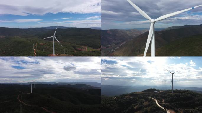 航拍风机发电 新能源