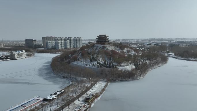 公园雪景