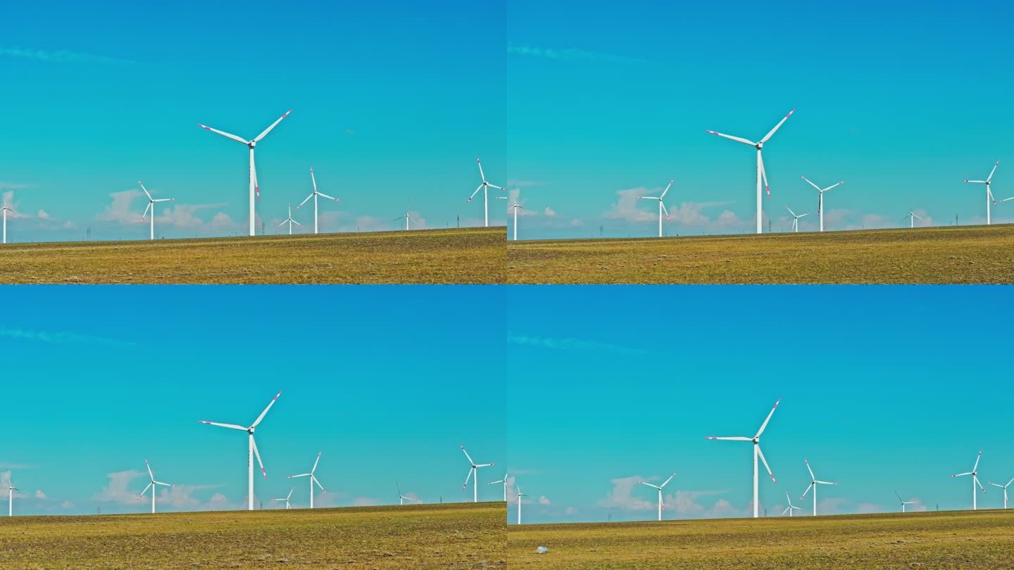 草原上的风力发电机群
