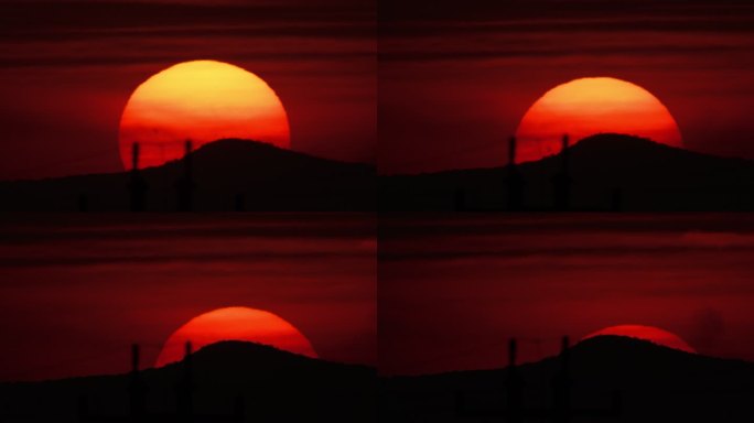 日落西山太阳下山夕阳晚霞