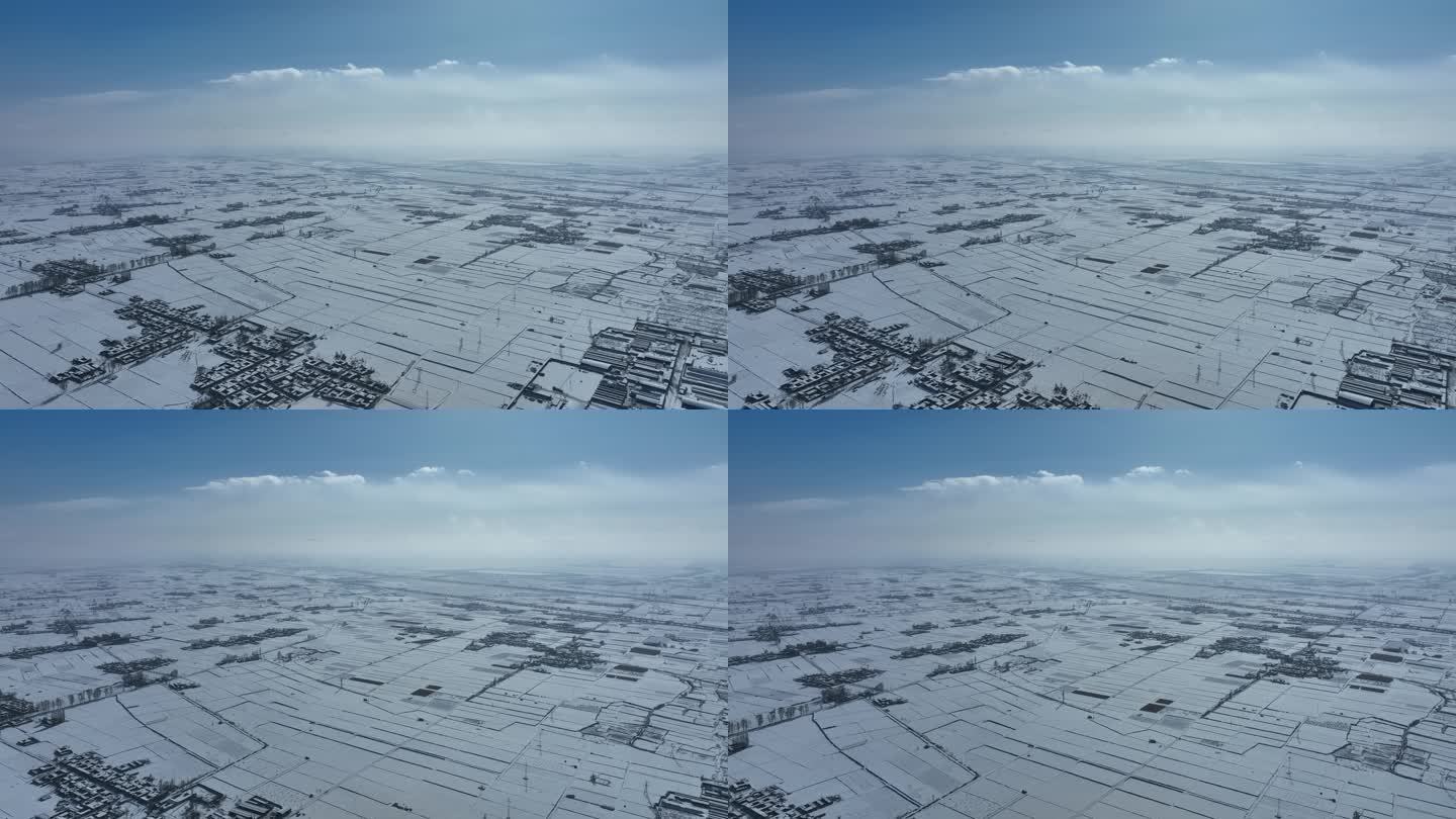 大雪覆盖下的农田