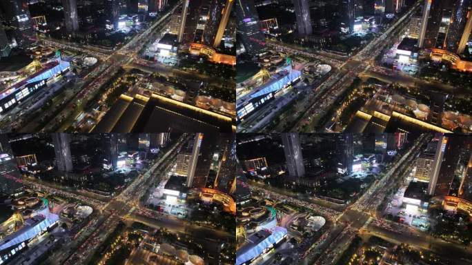 东莞国贸中心夜景航拍