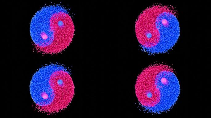 阴阳球由移动的粒子旋转而成