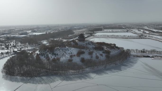 公园雪景