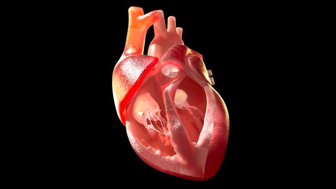 心脏剖面动画带通道可循环