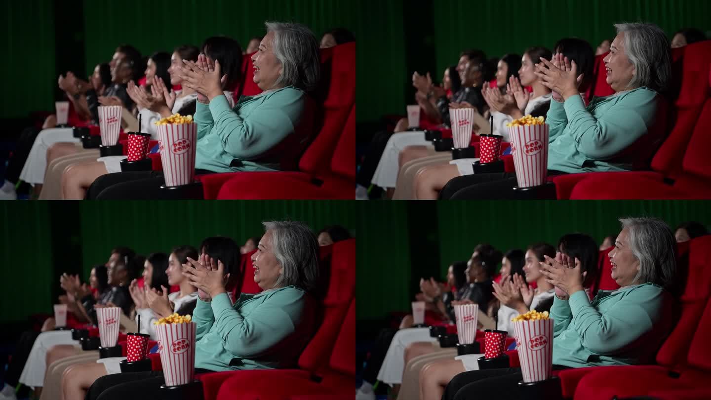 一位亚洲老年妇女的家人带着这样的印象为她看的电影鼓掌