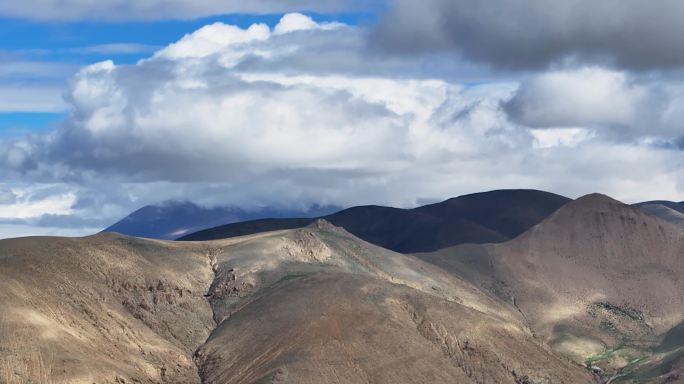 航拍西藏珠峰古堡山脉自然风光