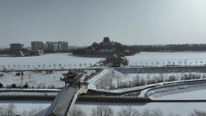 公园雪景