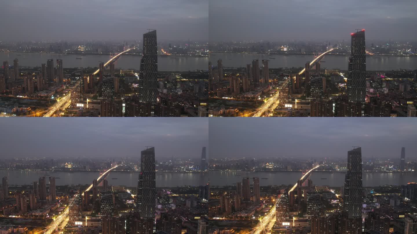 【原创4K】武汉航拍 市中心 汉口 夜景
