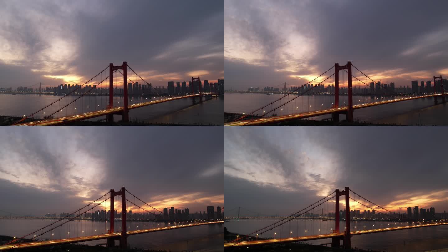 【原创4K】武汉鹦鹉洲长江大桥 延时摄影
