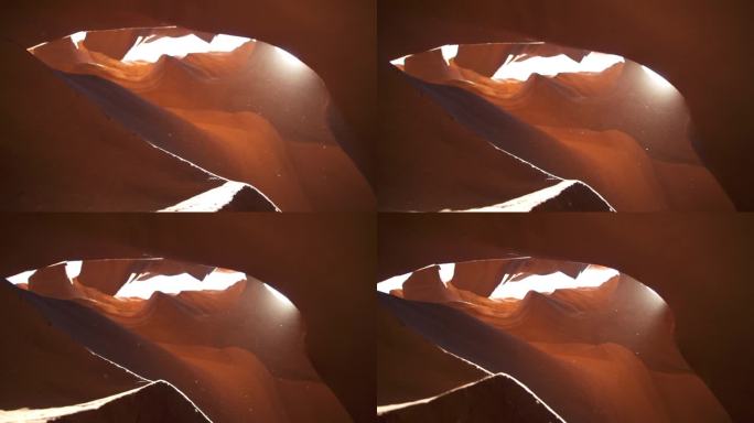 羚羊峡谷-令人印象深刻的岩层在亚利桑那州创造迷宫，抽象图案砂岩墙和阳光光束