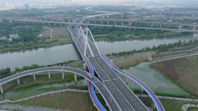 南京秦淮湾大桥4k航拍