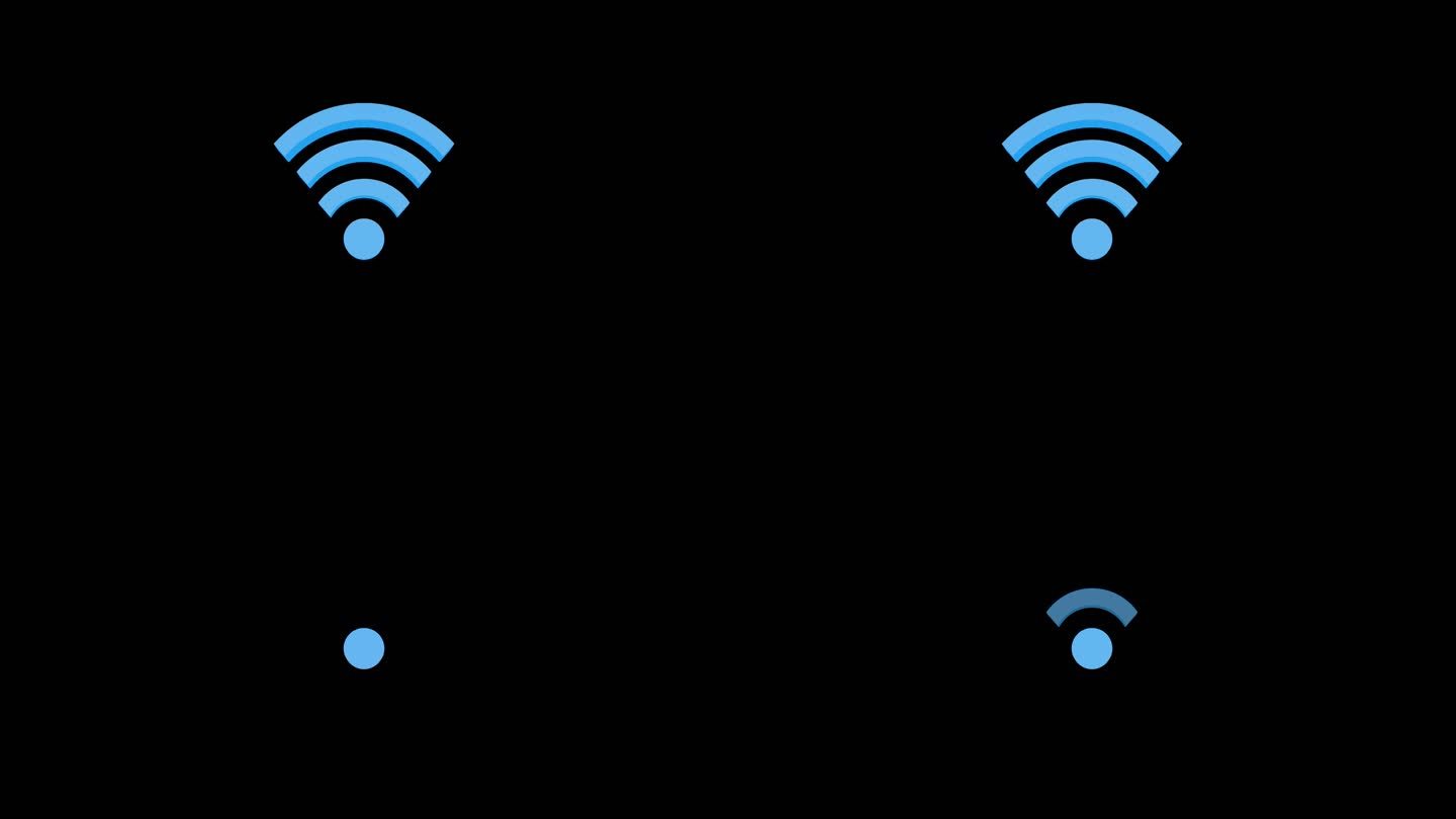 WIFI立体信号发射无限循环蓝色